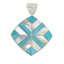 Cheapest ⌛ Mine Finds By Jay King Jay King Gallery Collection 👩 Mother-of-Pearl & Turquoise Inlay Pendant ⌛