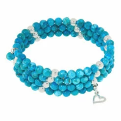 Buy 🌟 Mine Finds By Jay King Jay King Gemstone Sterling Silver Beaded Coil Wrap Bracelet 🔥