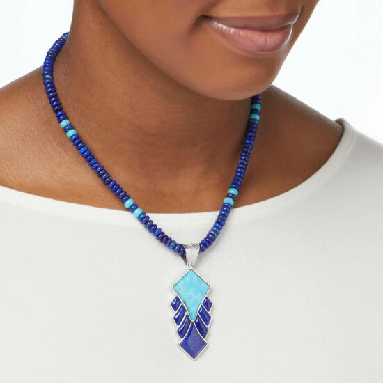 Outlet โค๏ธ Mine Finds By Jay King Jay King Gallery Collection Turquoise And Lapis Pendant With Necklace ๐คฉ 2 Outlet โค๏ธ Mine Finds By Jay King Jay King Gallery Collection Turquoise And Lapis Pendant With Necklace ๐คฉ - Image 2