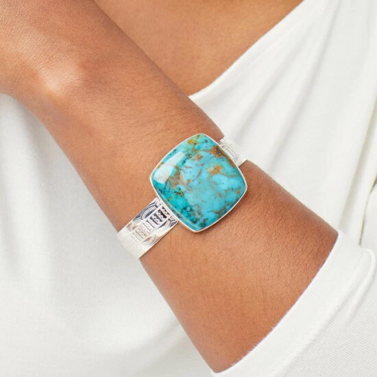 Top 10 ๐ Mine Finds By Jay King Jay King Sterling Silver Ceremonial Turquoise Cuff Bracelet โ๏ธ 2 Top 10 ๐ Mine Finds By Jay King Jay King Sterling Silver Ceremonial Turquoise Cuff Bracelet โ๏ธ - Image 2