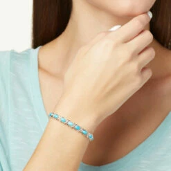 Coupon ✨ Mine Finds By Jay King Jay King Sterling Silver Royal Blue Turquoise Station Bracelet 🌟 -Deals Mine Store unnamed file 1751