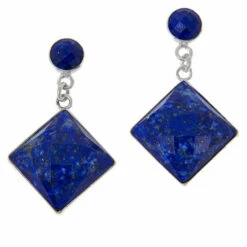 Outlet 🥰 Mine Finds By Jay King Jay King Sterling Silver Faceted Square Lapis Drop Earrings ⭐
