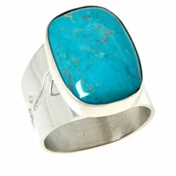 Best Pirce ⭐ Mine Finds By Jay King Jay King Gallery Collection Angel Peak Turquoise Cushion-Cut Ring 🎁