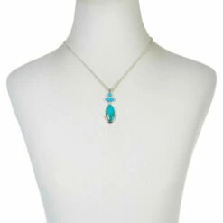 Brand new ✔️ Mine Finds By Jay King Jay King Sleeping Beauty And Kingman Turquoise Pendant With Chain 🎁 -Deals Mine Store unnamed file 1821