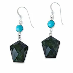 Coupon ⭐ Mine Finds By Jay King Jay King Sterling Silver Turquoise And Nephrite Jade Drop Earrings 😉