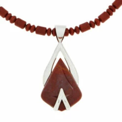 Buy ❤️ Mine Finds By Jay King Jay King Sterling Silver Red Jasper Pendant With Necklace ✨ -Deals Mine Store unnamed file 1865