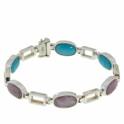 Outlet 🎁 Mine Finds By Jay King Jay King Kunzite And Cloudy Mountain Turquoise Link Bracelet 🔔