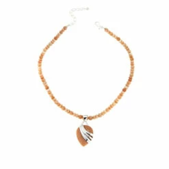 Budget 🛒 Mine Finds By Jay King Jay King Reversible Peach Stone Sterling Silver Pendant With Necklace 👏