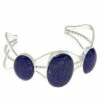 Coupon 🛒 Mine Finds By Jay King Jay King Sterling Silver Lapis 3-Stone Cuff Bracelet 👏