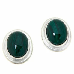 Brand new 🧨 Mine Finds By Jay King Jay King Sterling Silver Green Malachite Oval Earrings ❤️