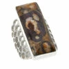 Deals ✨ Mine Finds By Jay King Jay King Sterling Silver Shitake Stone Rectangular Ring ⌛