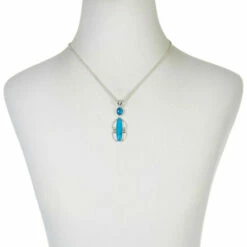 Cheapest 😀 Mine Finds By Jay King Jay King Sterling Silver Kingman Turquoise Pendant With Chain 💯 -Deals Mine Store unnamed file 2054