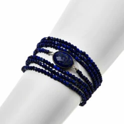 Brand new 👏 Mine Finds By Jay King Jay King Gemstone Sterling Silver 7-Strand Layered Magnetic Bracelet Lapis 🔔