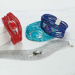 Brand new 👏 Mine Finds By Jay King Jay King Gemstone Sterling Silver 7-Strand Layered Magnetic Bracelet Lapis 🔔 -Deals Mine Store unnamed file 224