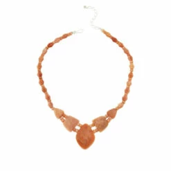 Discount 🎉 Mine Finds By Jay King Jay King Sterling Silver Peach Stone Necklace 🧨