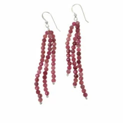 New 💯 Mine Finds By Jay King Jay King Pink Tourmaline Bead 3-Strand Dangle Earrings 😍