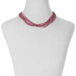 Best deal 😍 Mine Finds By Jay King Jay King Sterling Silver Pink Tourmaline Bead 6-Strand Necklace 😍 -Deals Mine Store unnamed file 277