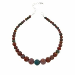 Discount 🎁 Mine Finds By Jay King Jay King Red And Green Jasper Graduated Bead Necklace 👏