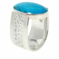 Cheap 🔥 Mine Finds By Jay King Jay King Gallery Collection Sterling Silver Blue Turquoise Oval Ring ✨ -Deals Mine Store unnamed file 335