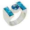 Discount 🧨 Mine Finds By Jay King Jay King Sterling Silver Blue Topaz And Kingman Turquoise Ring 🥰