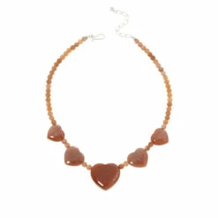 Promo 🥰 Mine Finds By Jay King Jay King Sterling Silver Autumn Glaze Orange Sunstone Hearts Necklace 🤩