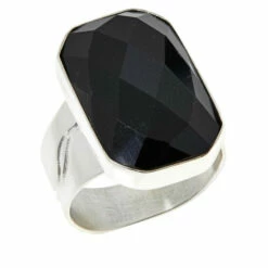 Buy ❤️ Mine Finds By Jay King Jay King Sterling Silver Phantom Black Nephrite Jade Ring 😉