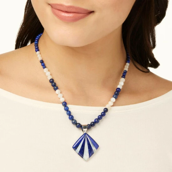 Outlet ๐ Mine Finds By Jay King Jay King ๐ฉ Mother-of-Pearl And Lapis Inlay Pendant With Bead Necklace โ 2 Outlet ๐ Mine Finds By Jay King Jay King ๐ฉ Mother-of-Pearl And Lapis Inlay Pendant With Bead Necklace โ - Image 2