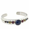 Wholesale 👏 Mine Finds By Jay King Jay King Sterling Silver Multicolor Multi-Sapphire Cuff Bracelet 🧨