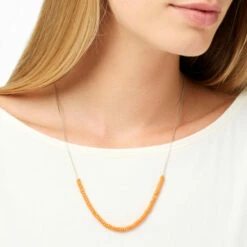 Brand new 🔥 Mine Finds By Jay King Jay King Sterling Silver Orange Coral Bead Chain Necklace 🧨 -Deals Mine Store unnamed file 362