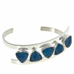Cheap 🔔 Mine Finds By Jay King Jay King Gallery Collection Blue Aquamarine Cuff Bracelet 🔥