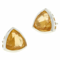 New 🔥 Mine Finds By Jay King Jay King Sterling Silver Citrine Triangular Stud Earrings ✔️