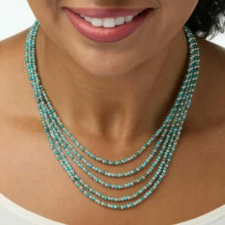 Outlet ✨ Mine Finds By Jay King Jay King Turquoise And Silver Bead 5-Strand Necklace 😀 -Deals Mine Store unnamed file 387