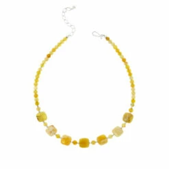 Promo 😀 Mine Finds By Jay King Jay King Sterling Silver Yellow Opal Bead Necklace ✨
