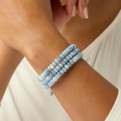 New ⭐ Mine Finds By Jay King Jay King Blue Opal Bead Coil Wrap Bracelet 🤩 -Deals Mine Store unnamed file 397