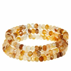 Cheap 👍 Mine Finds By Jay King Jay King Yellow Quartz Bead 3-Strand Stretch Bracelet ❤️