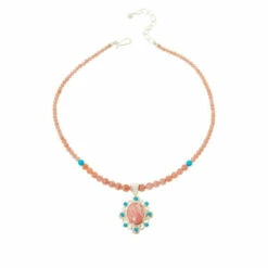 Discount 🧨 Mine Finds By Jay King Jay King Gallery Collection Rhodochrosite & Turquoise Pendant-Necklace ✔️