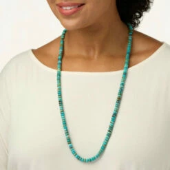 Flash Sale 🔔 Mine Finds By Jay King Jay King Sterling Silver Hubei Turquoise Bead 36" Necklace 🎉 -Deals Mine Store unnamed file 411