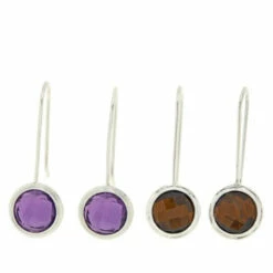 Brand new 🔔 Mine Finds By Jay King Jay King Sterling Silver Tiger's Eye And Amethyst Earrings Set 🤩