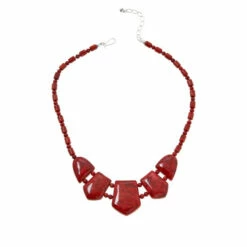 Wholesale 🧨 Mine Finds By Jay King Jay King Sterling Silver Composite Red Coral Beaded Bib Necklace ✨