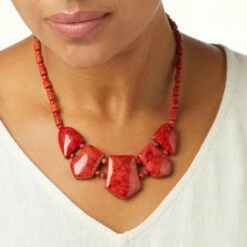 Wholesale 🧨 Mine Finds By Jay King Jay King Sterling Silver Composite Red Coral Beaded Bib Necklace ✨ -Deals Mine Store unnamed file 420