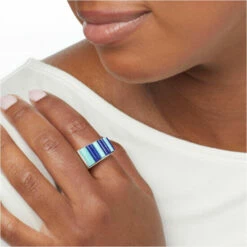 Cheapest 🔥 Mine Finds By Jay King Jay King Gallery Collection Turquoise And Lapis Inlay Ring ✨ -Deals Mine Store unnamed file 431