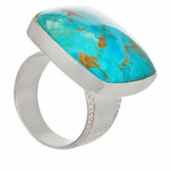 Best Sale 🌟 Mine Finds By Jay King Jay King Sterling Silver Southern Arizona Turquoise Composite Ring 😀