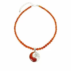 Budget ⭐ Mine Finds By Jay King Jay King Sterling Silver Tangerine Chalcedony Pendant With Necklace 🎉
