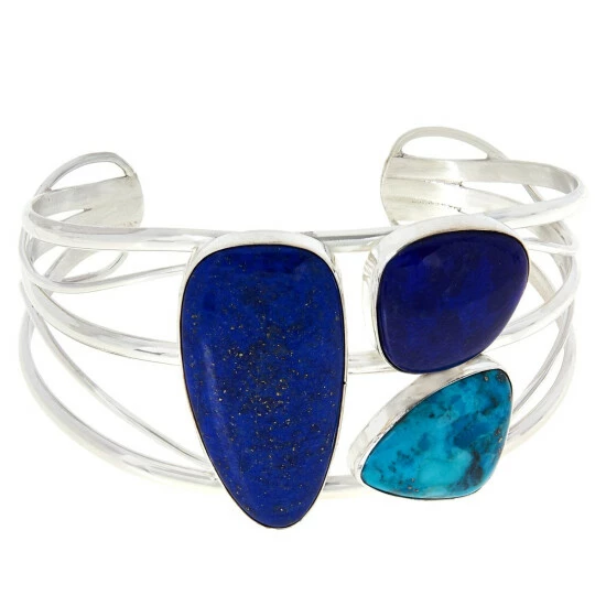 Top 10 ๐ Mine Finds By Jay King Jay King Gallery Collection Turquoise Composite & Lapis Cuff Bracelet โค๏ธ 1 Top 10 ๐ Mine Finds By Jay King Jay King Gallery Collection Turquoise Composite & Lapis Cuff Bracelet โค๏ธ