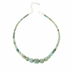 Cheapest ๐ฅฐ Mine Finds By Jay King Jay King Sterling Silver Blue-Green Diopside Graduated Bead Necklace ๐