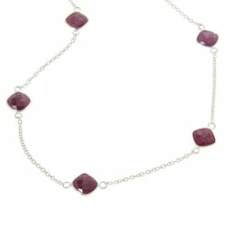 Wholesale ๐ Mine Finds By Jay King Jay King Sterling Silver Ruby Station 30" Chain Necklace ๐ฅ