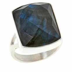 Flash Sale 🥰 Mine Finds By Jay King Jay King Sterling Silver Labradorite Cushion-Cut Ring ❤️ -Deals Mine Store unnamed file 562