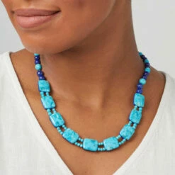 Outlet ❤️ Mine Finds By Jay King Jay King Turquoise Composite And Lapis Reversible Necklace 😍 -Deals Mine Store unnamed file 573