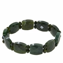 Top 10 🧨 Mine Finds By Jay King Jay King Dark Green Nephrite Jade Stretch Bracelet 🧨