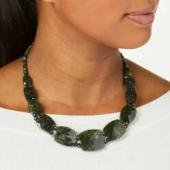 Brand new 🤩 Mine Finds By Jay King Jay King Dark Green Nephrite Jade Freeform Beaded Necklace 🧨 -Deals Mine Store unnamed file 578